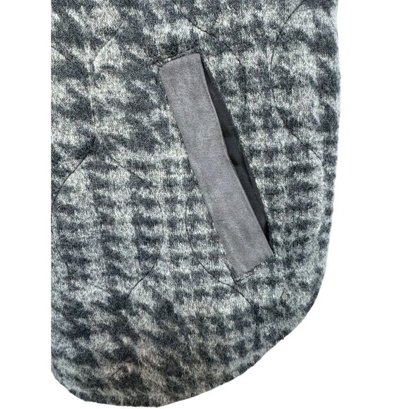 Bob Timberlake Womens Houndstooth Wool Blend Quilted Vest XS Gray & Black - Picture 8 of 13